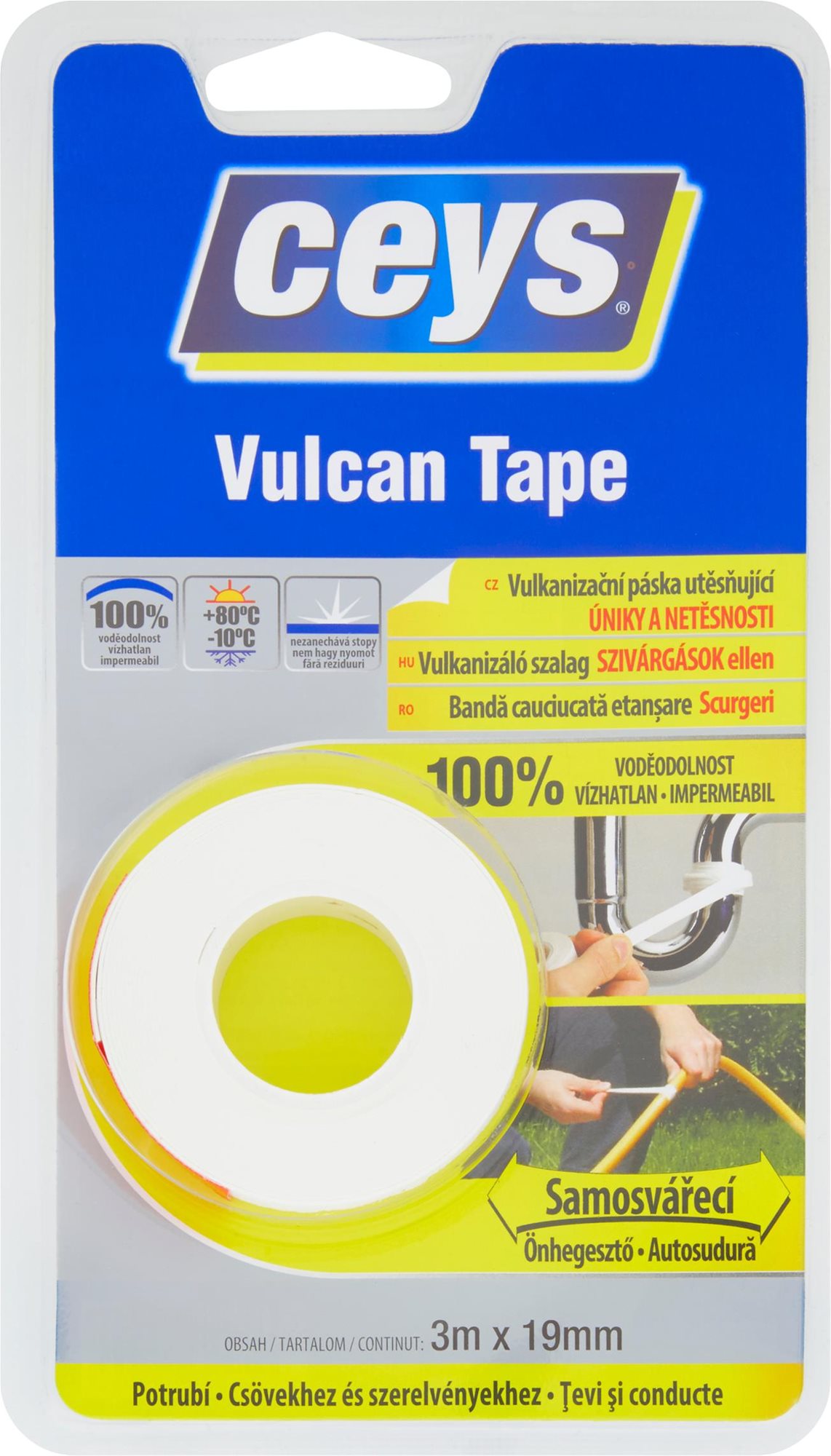 CEYS Vulan Tape utesňovacia 3 m × 19 mm Lepiaca páska