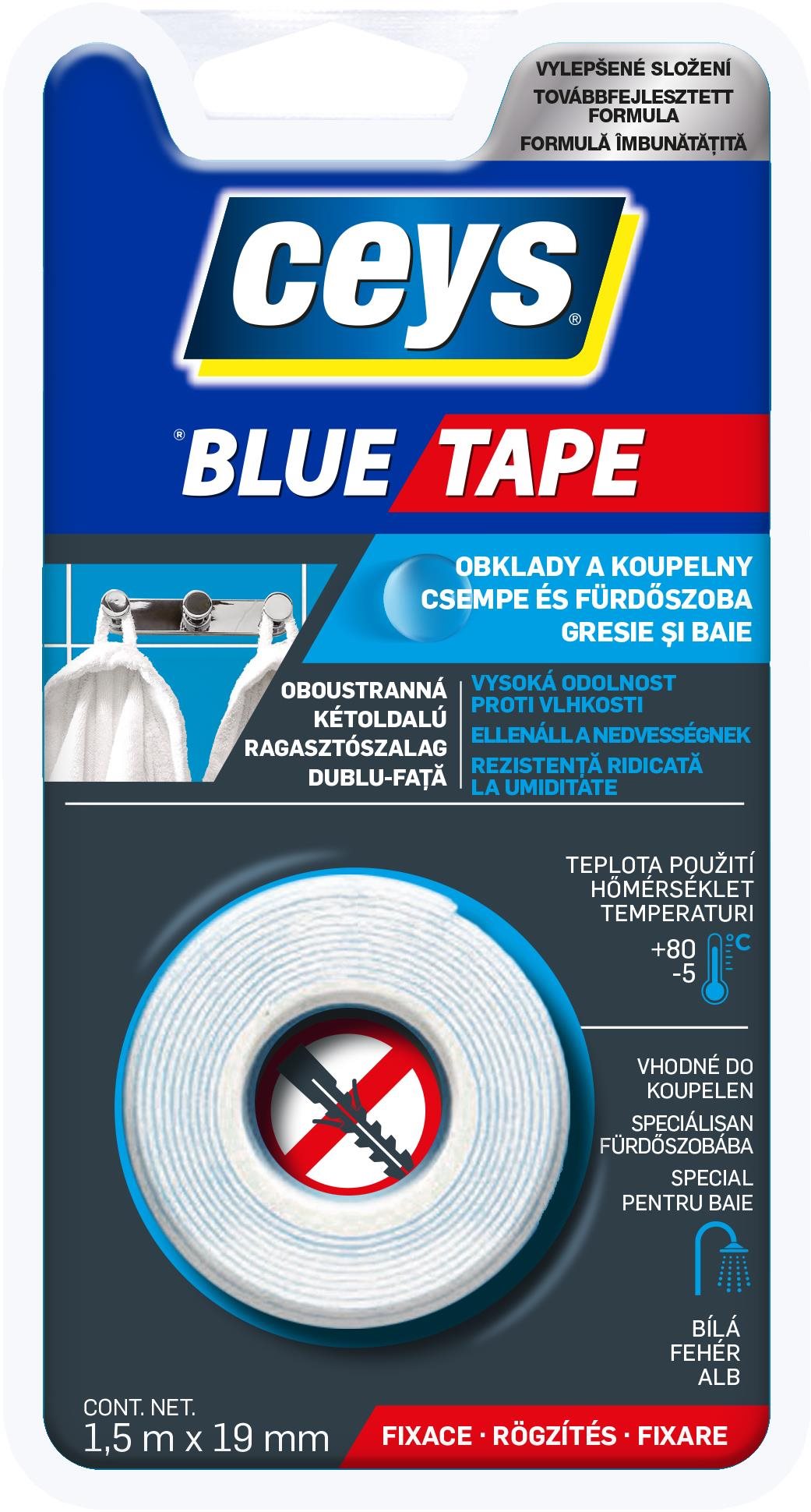 CEYS blue tape 1,5 m × 19 mm Lepiaca páska