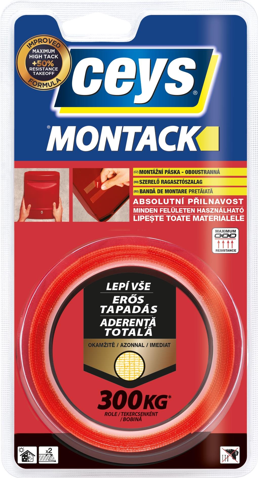 A CEYS Montack mindent azonnal ragaszt - 2,5 m × 19 mm szalag...