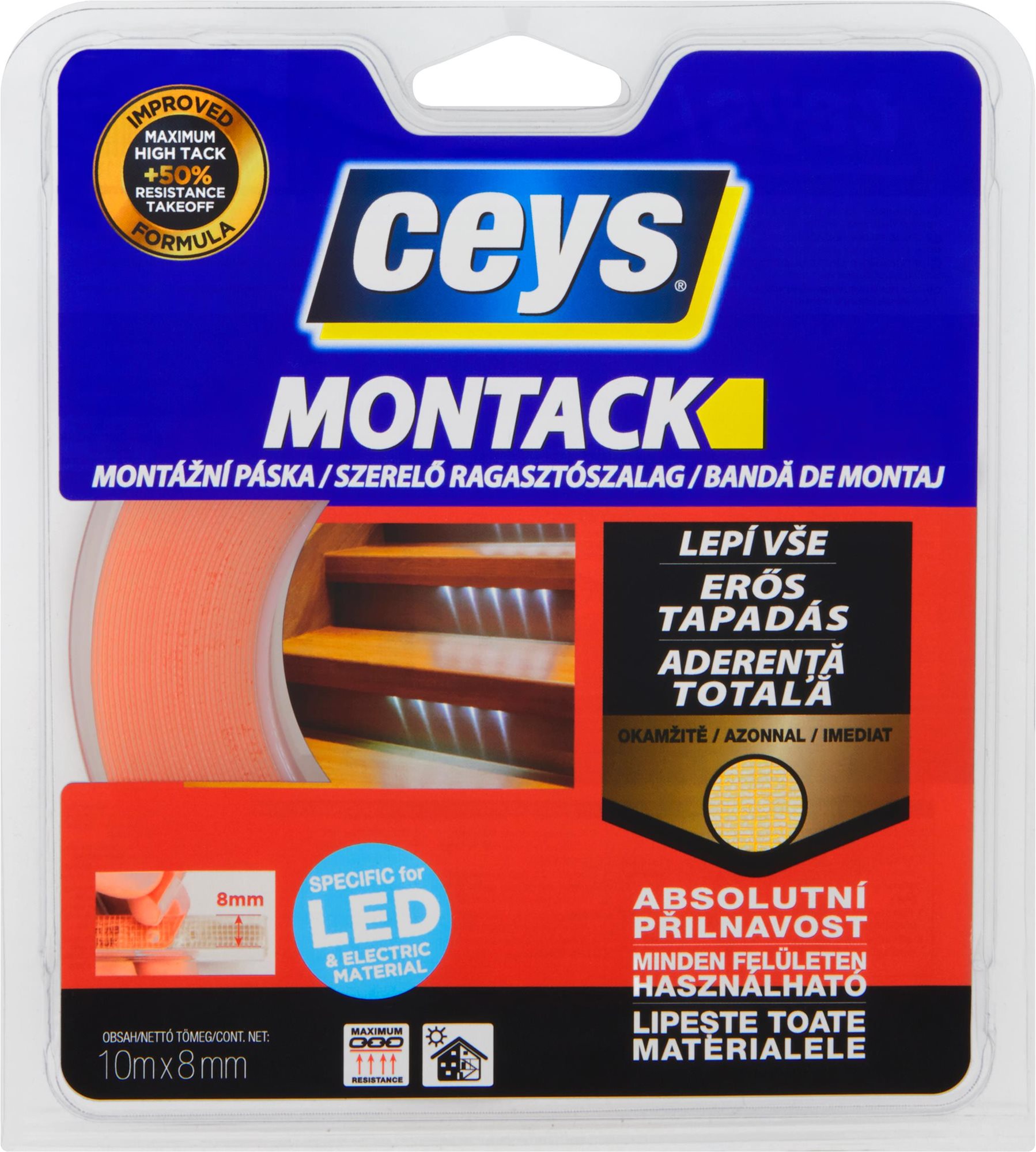 CEYS MONTACK pro LED 10 m × 8 mm Lepiaca páska