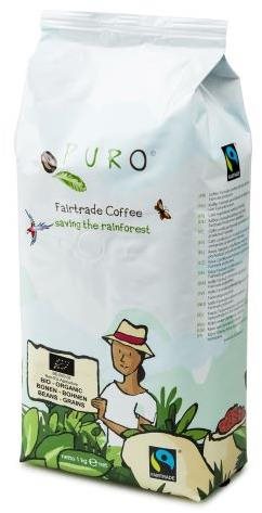 Puro Zrnková káva Fairtrade BIO 100% Arabica 1kg Káva