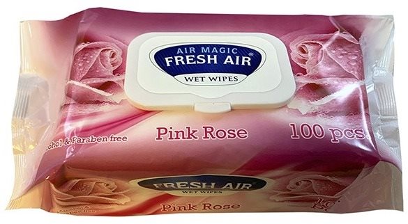 Fresh Air vlhčené obrúsky 100 ks klip rose Čistiace utierky