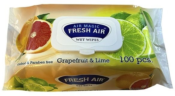 Fresh Air vlhčené obrúsky 100 ks klip grep Čistiace utierky