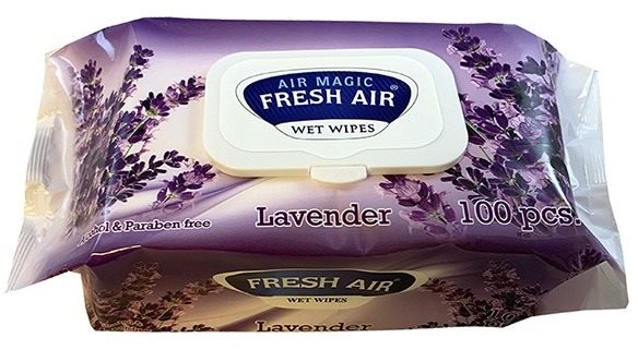 Fresh Air vlhčené obrúsky 100 ks klip levanduľa Čistiace utierky