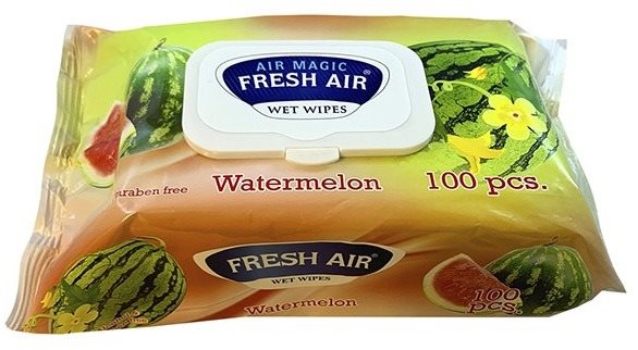 Fresh Air vlhčené obrúsky 100 ks klip melón Čistiace utierky