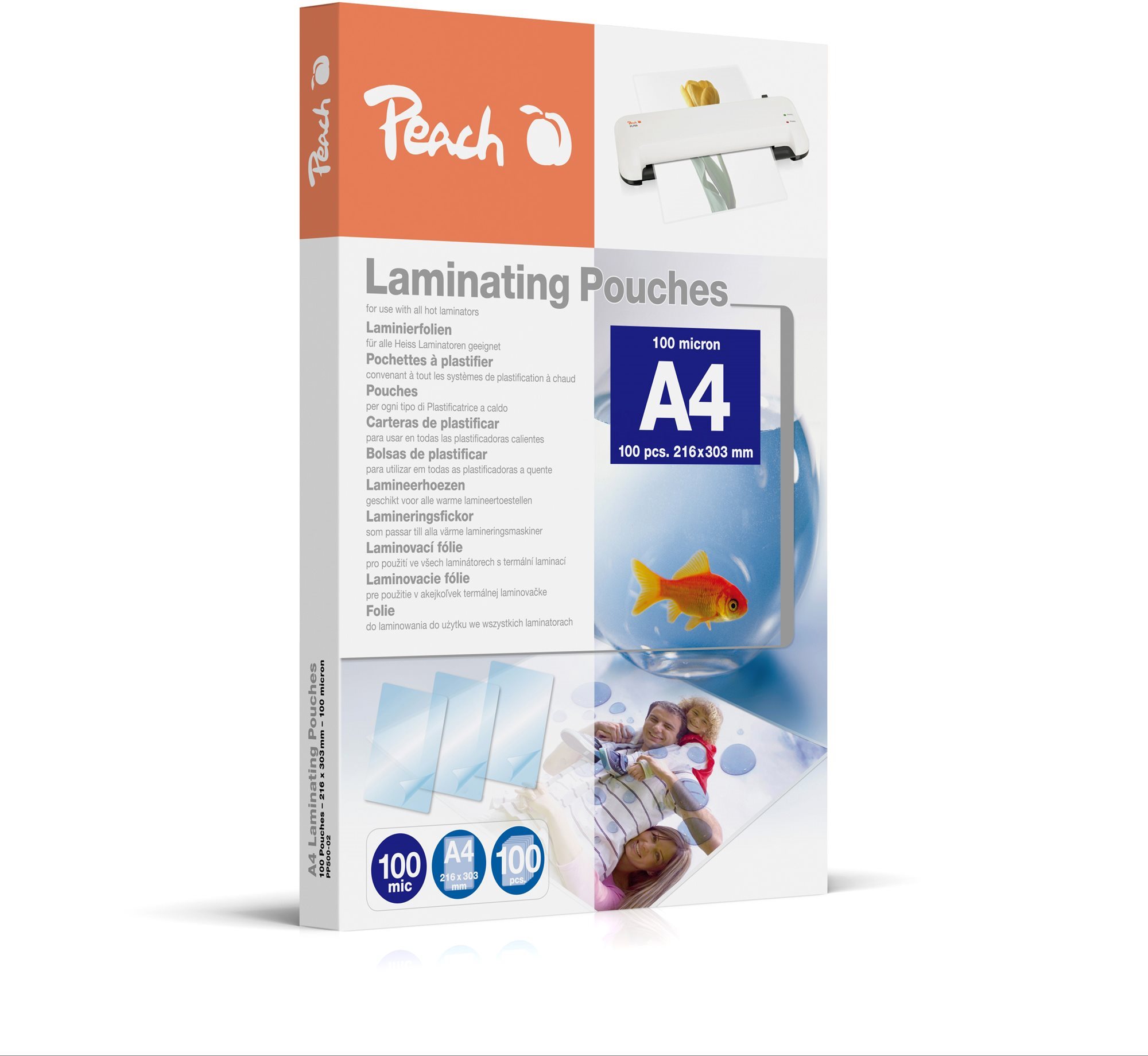 Peach PP500-02 A4/200 lesklá – balenie 100 ks Laminovacia fólia