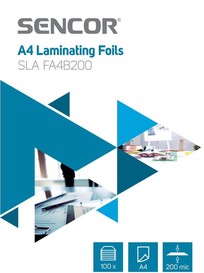 SENCOR A4/200 lesklá – balenie 100 ks Laminovacia fólia