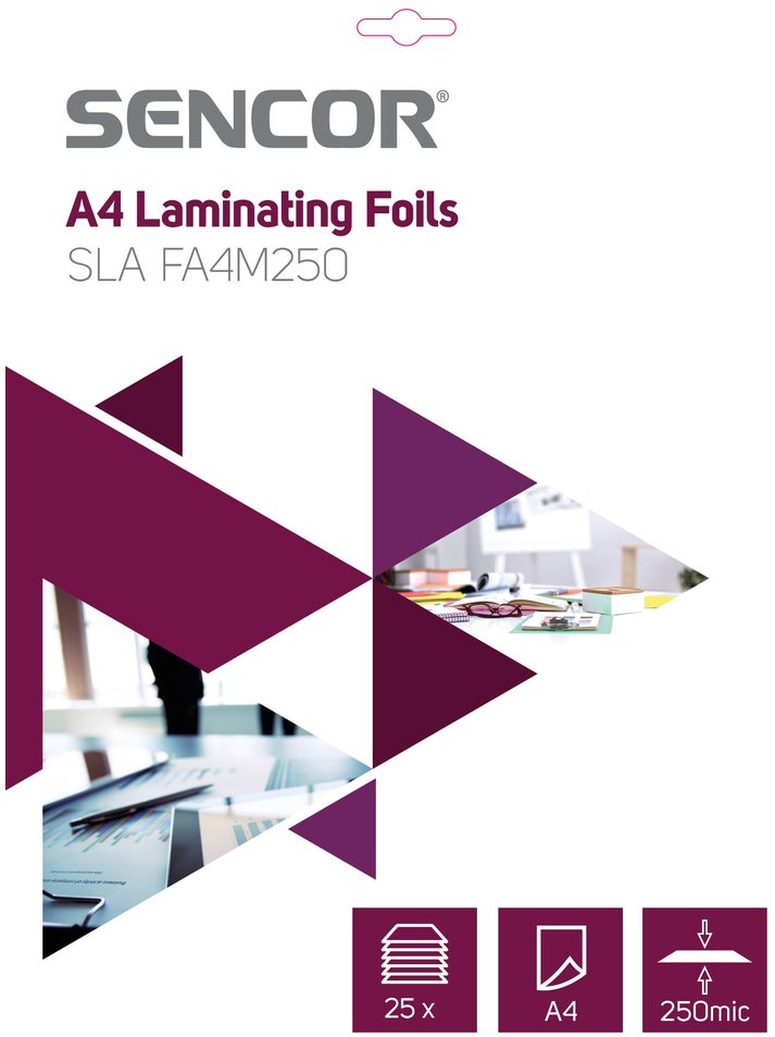 SENCOR A4/250 lesklá – balenie 25 ks Laminovacia fólia