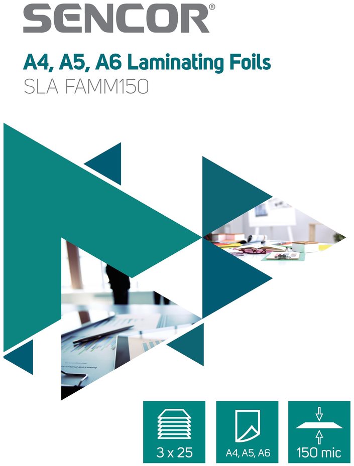 SENCOR A4/150 lesklá – balenie 75 ks Laminovacia fólia