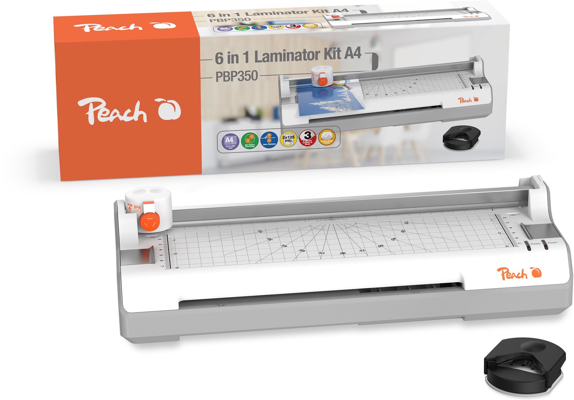 PEACH 6 in 1 Laminátor & Trimmer PBP350 A4 Laminovačka