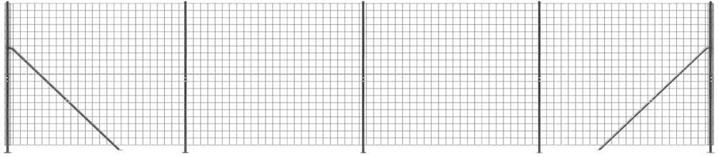 SHUMEE Drôtený plot s prírubami 1,4 × 10 m antracitový Plot