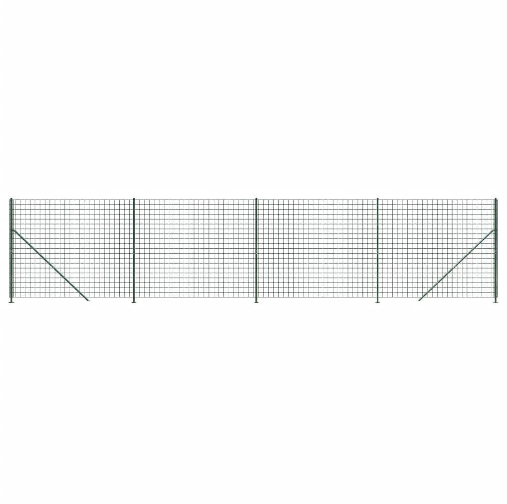 SHUMEE Drôtený plot s prírubami 1,4 × 10 m zelený Plot