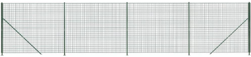 SHUMEE Drôtený plot s prírubami 1,6 × 10 m zelený Plot