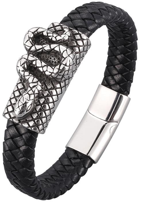 Kožený náramok 20,5 cm – kobra PD1030 Náramok