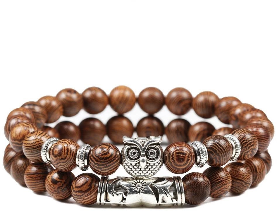 Predator Q1 Pánský náramek sova 2 ks 19cm XHB 32 Náramek