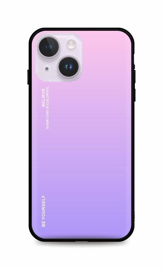 TopQ Kryt LUXURY iPhone 14 pevný dúhový ružový 82495 Kryt na mobil
