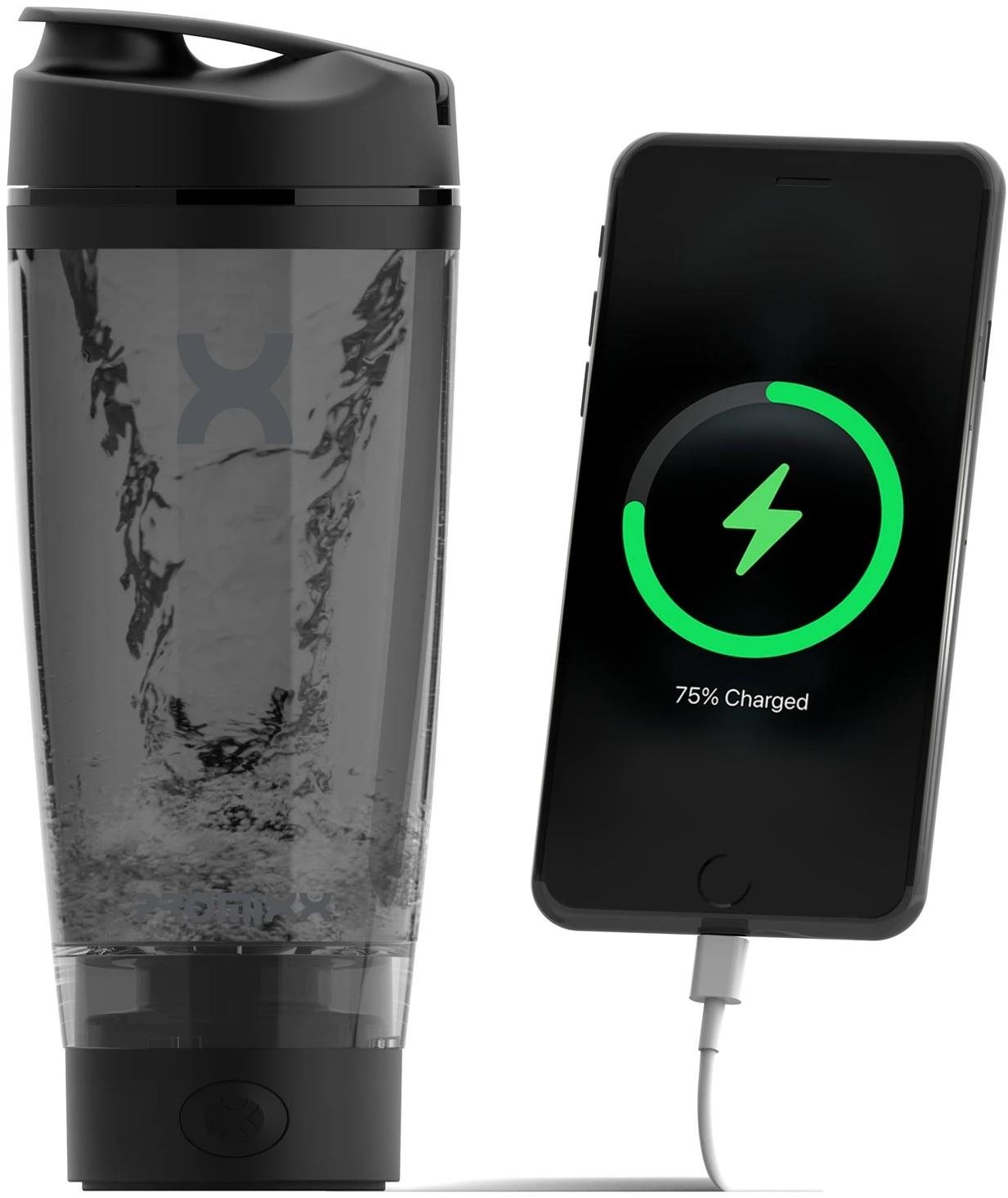 PROMiXX Charge Dobíjecí – Stealth black 600 ml Shaker