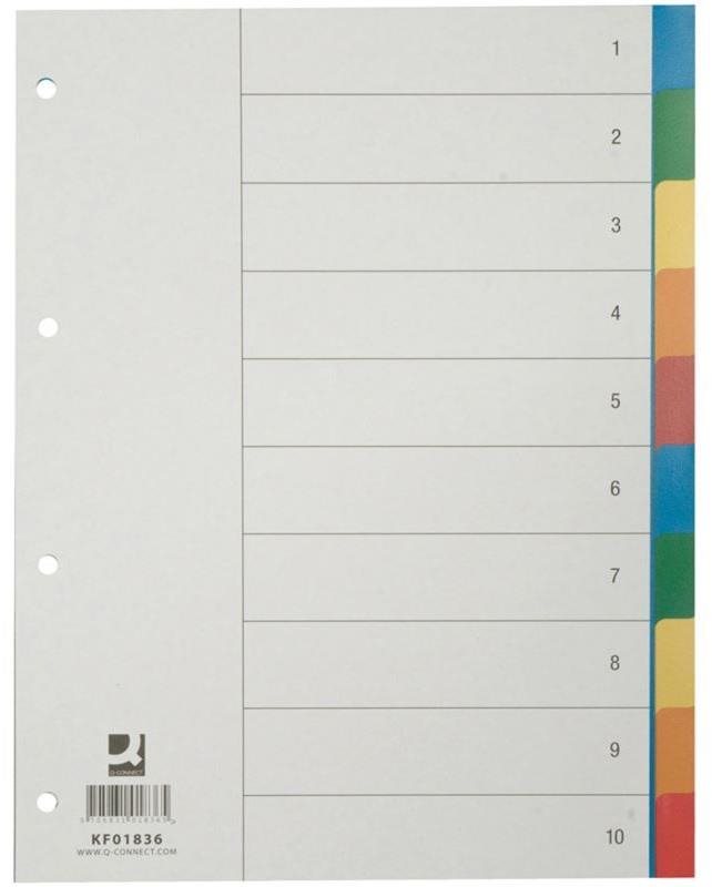 Q-CONNECT Trennblätter - farbig - Kunststoff - A4 - 10 Blatt...