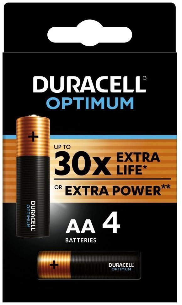DURACELL Optimum alkalická batéria tužková AA 4 ks Jednorazová...