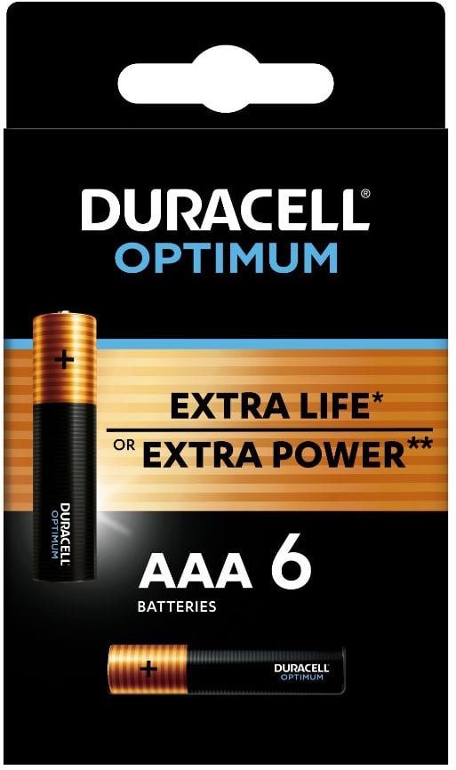 Piles alcalines DURACELL Optimum AAA 6 pcs Pile
