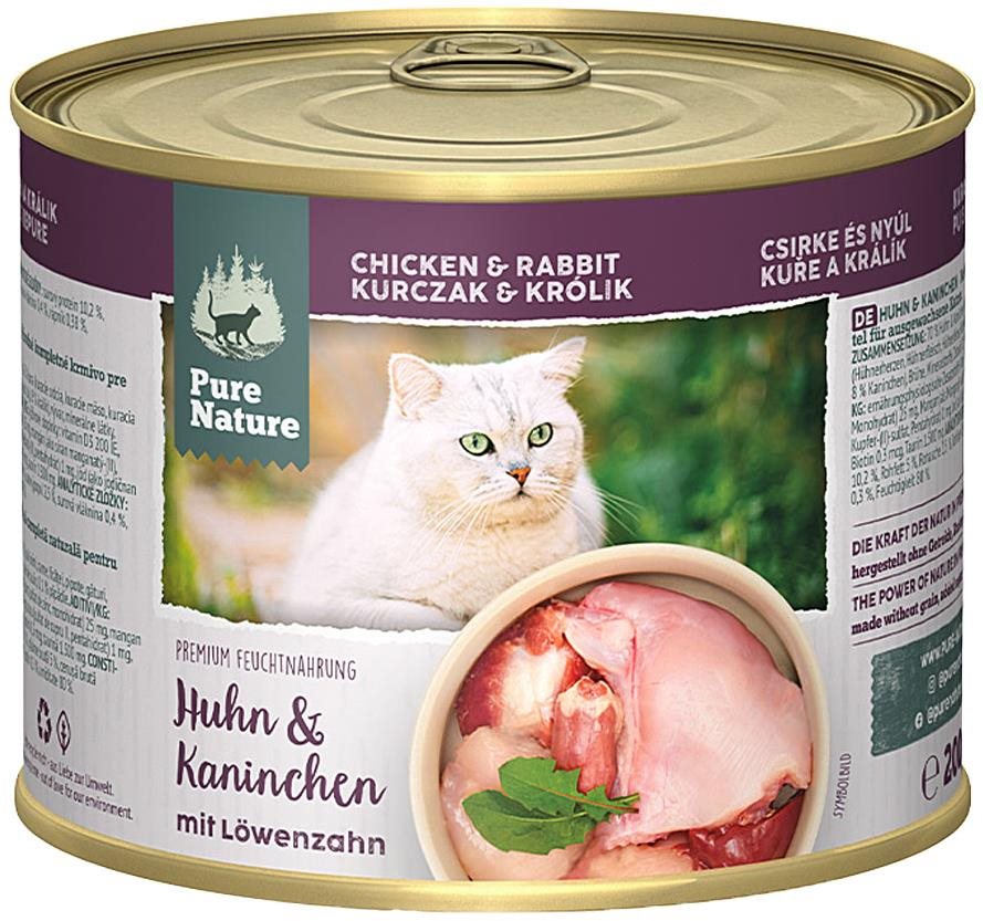 Pure Nature Cat Adult konzerva Kurča a Králik 200 g Konzerva pre...