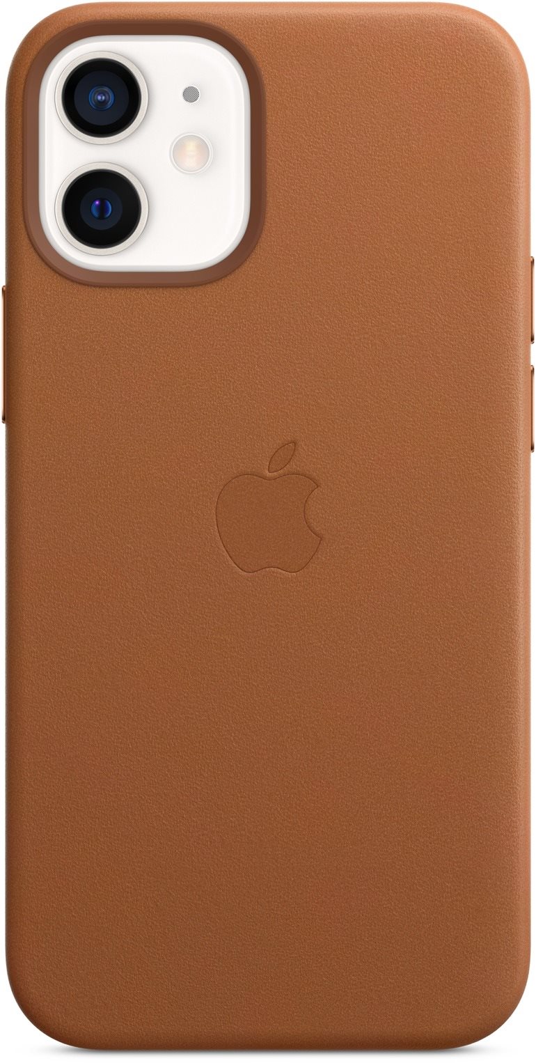 Apple iPhone 12 Mini Leather Case with MagSafe, Saddle Brown Phone...
