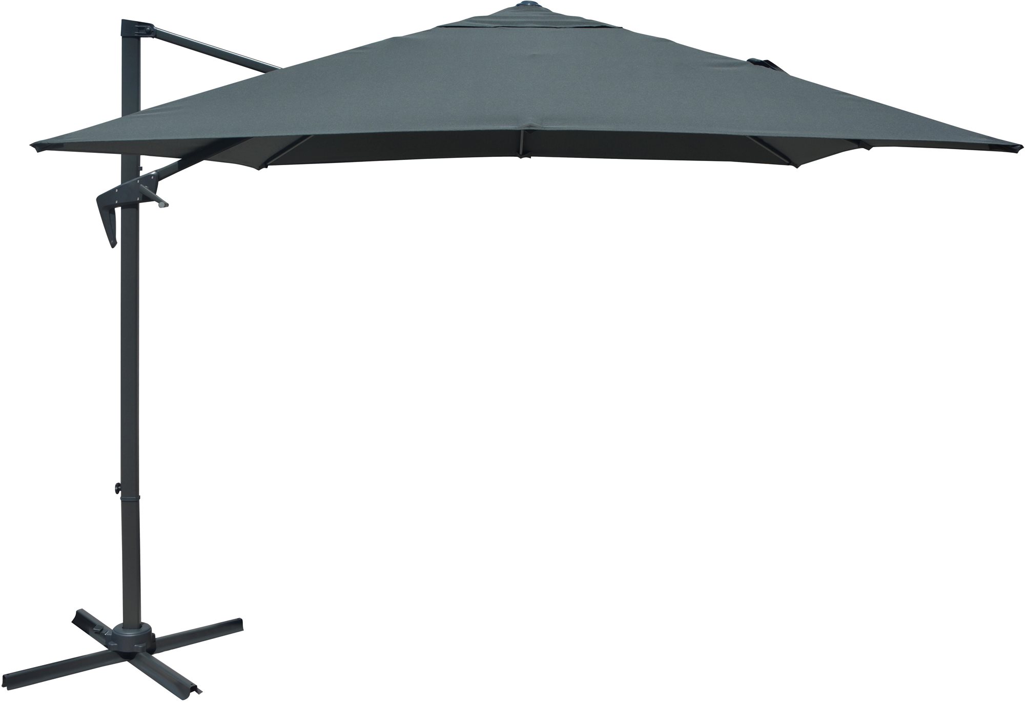 ROJAPLAST Slnečník záhradný DELUXE bočný, sivý 270 × 270 cm Slnečník
