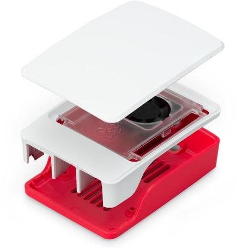 Raspberry Pi 5 Case Original, málna/fehér Mini számítógép tok