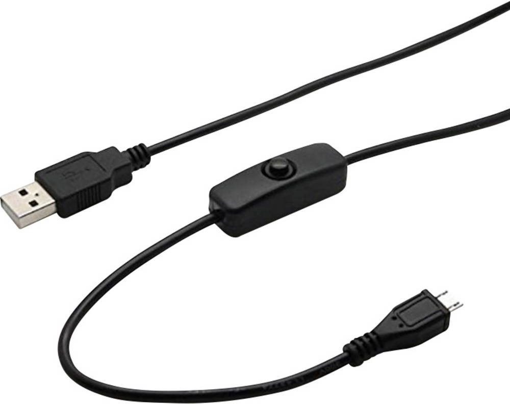 RASPBERRY Pi USB-A/USB-B napájací kábel s vypínačom Napájací kábel