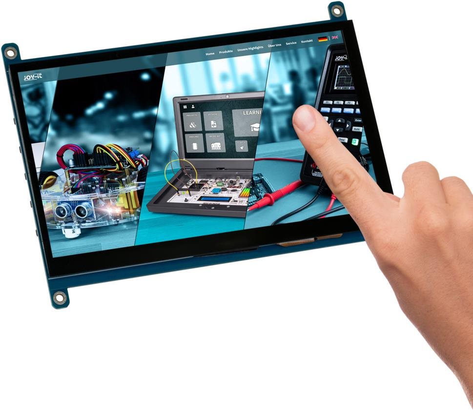 JOY-IT RASPBERRY PI Touch-Display 7", ohne Rahmen LCD Monitor