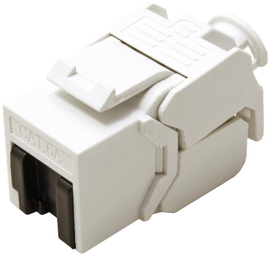 OEM Keystone Stecker Kat. 6a, ungeschirmt, 180°, werkzeuglose...