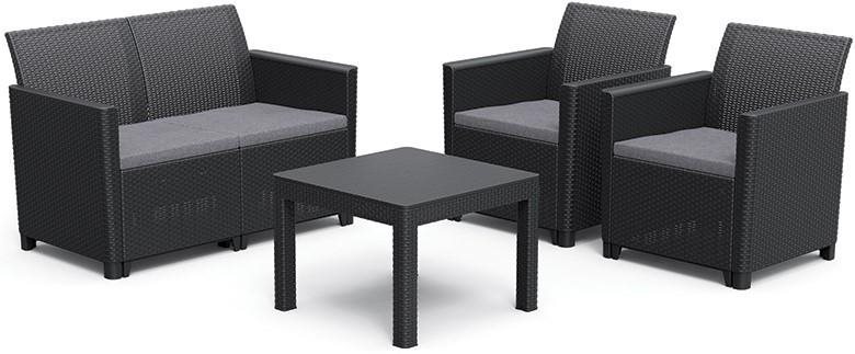 KETER CLAIRE 2 SEATERS SOFA Kerti bútor garnitúra, grafit Kerti bútor