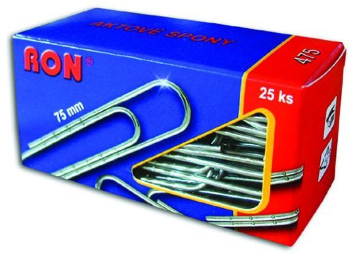 RON 475 75 mm aktové - balenie 25 ks Kancelárske spinky