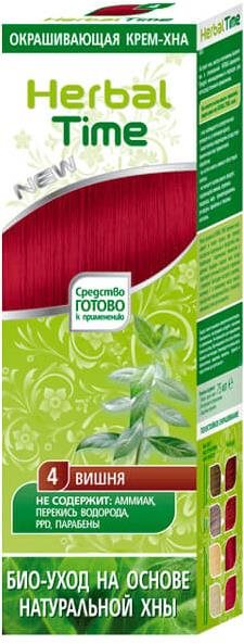 HERBAL TIME Henna prírodná farba na vlasy 4 Višňa 75 ml Henna na...