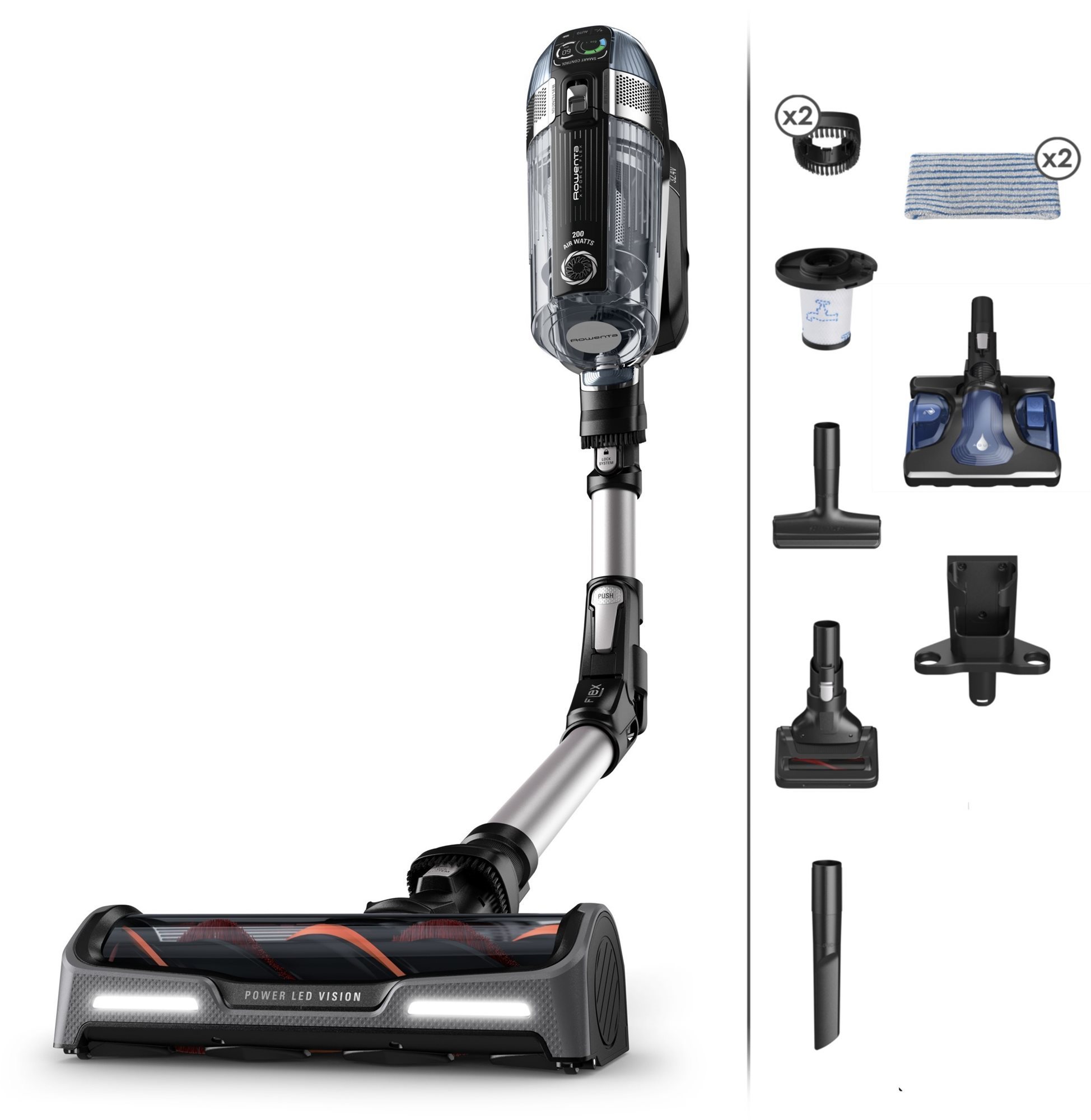 Rowenta RH995A2CE X-Force Flex 14.60 4 v 1 Aqua Auto 200 AW Tyčový...