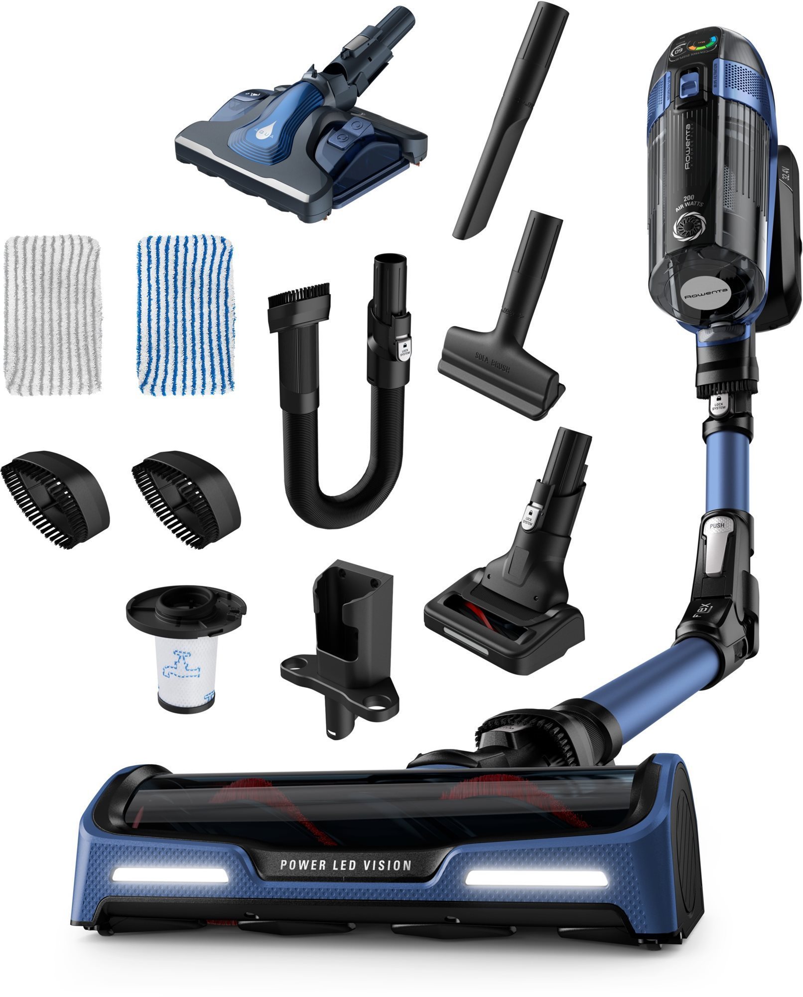Rowenta RH9990WO X-Force Flex 14.60 3v1 Aqua 200AW, 32,4V, 70min...