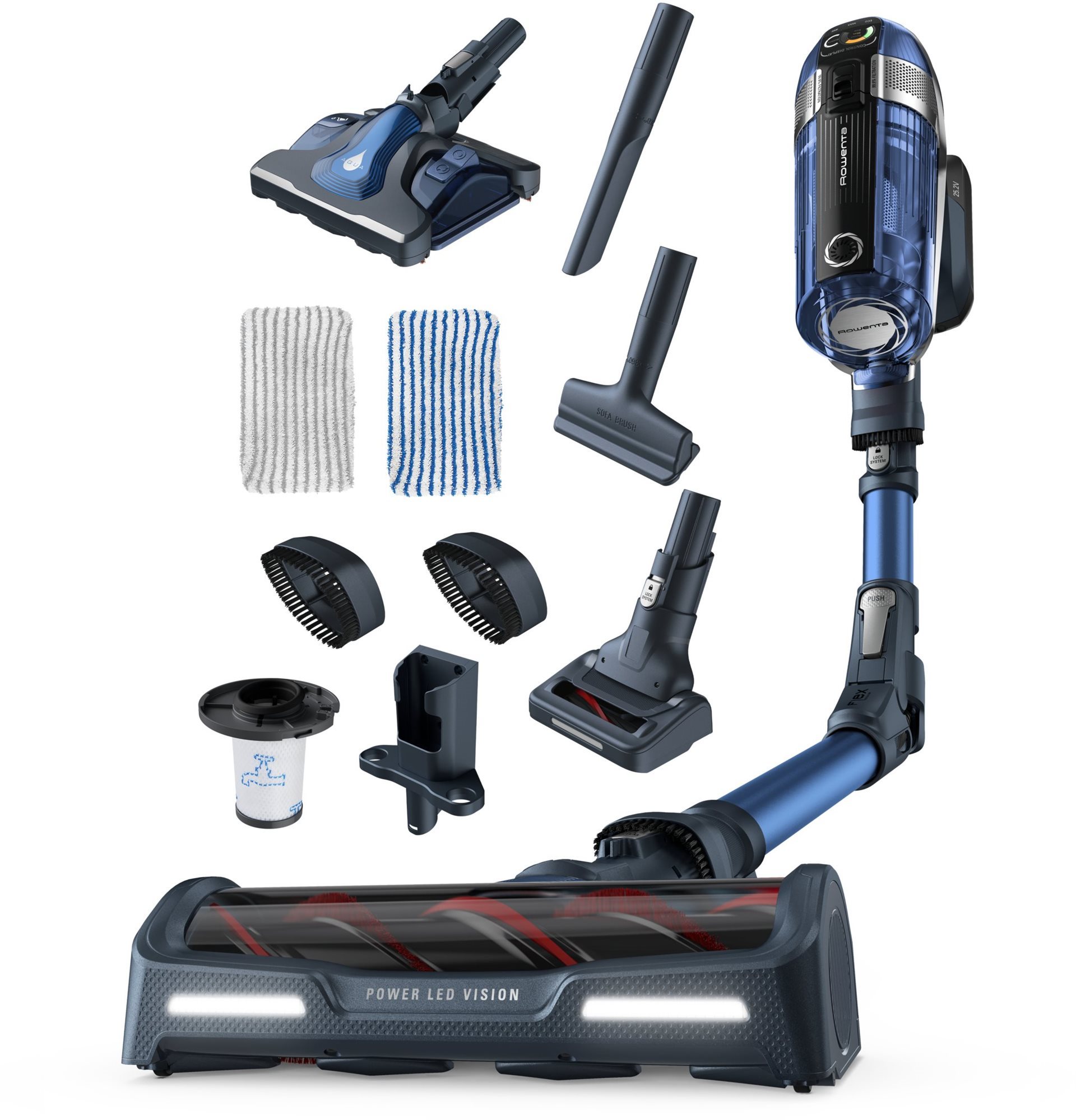 Rowenta RH9890WO X-Force Flex 11.60 4v1 Aqua 130AW Tyčový vysávač