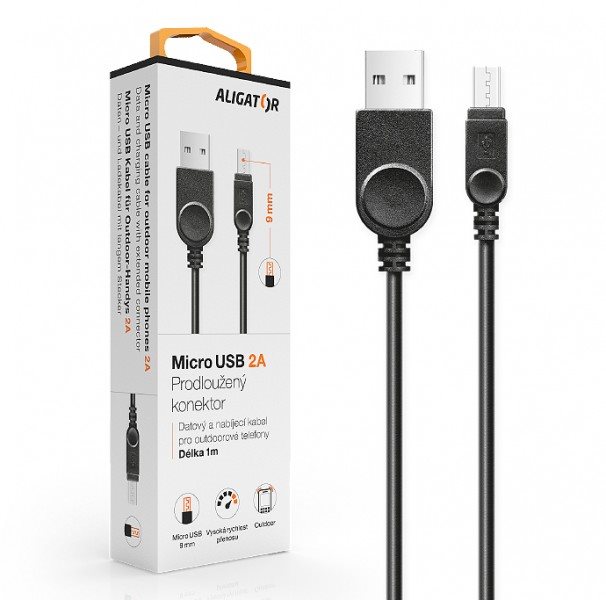 ALIGATOR Outdoor Data Cable. Phones, 2A, Black Data Cable