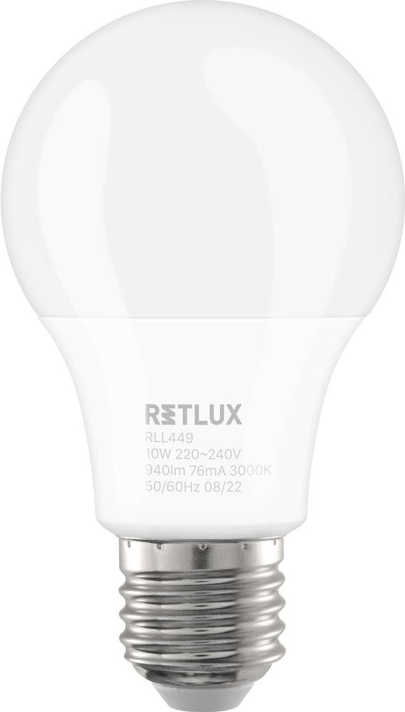 RETLUX RLL 449 A60 E27 zar. 3 step DIMM 10 W W LED žiarovka