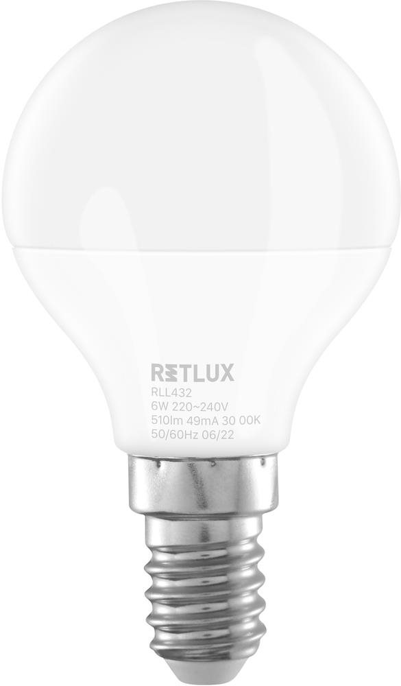 RETLUX RLL 432 G45 E14 miniG 6W WW LED izzó