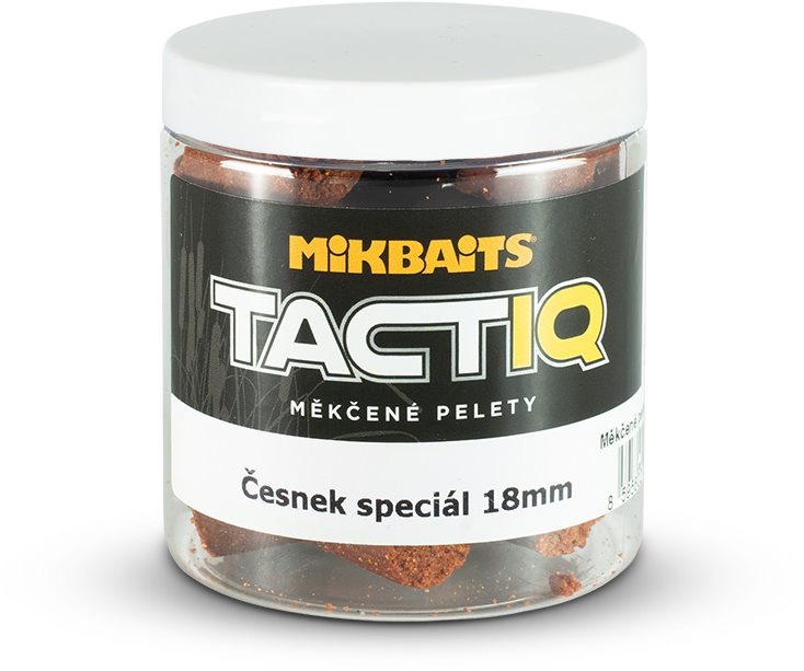 Mikbaits TactiQ měkčené pelety Česnek speciál 18mm 250ml Pelety