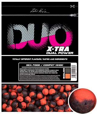 LK Baits Boilie DUO X-Tra Sea Food/Compot NHDC 18 mm 1 kg Boilies
