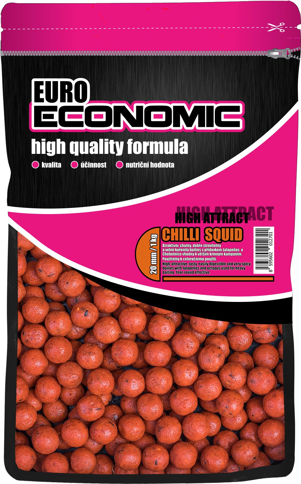 LK Baits Boilie Euro Economic Chilli Squid 20 mm 1 kg Boilies