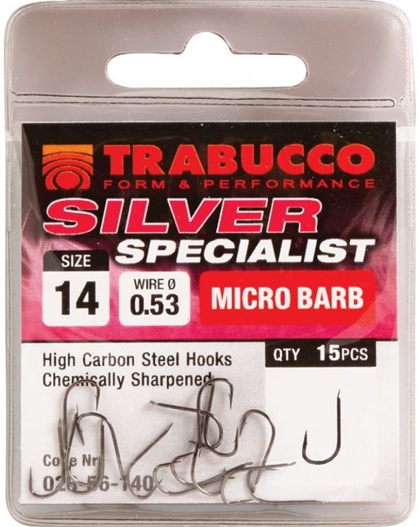 Trabucco Silver Specialist Veľkosť 14 15 ks Háčik na ryby