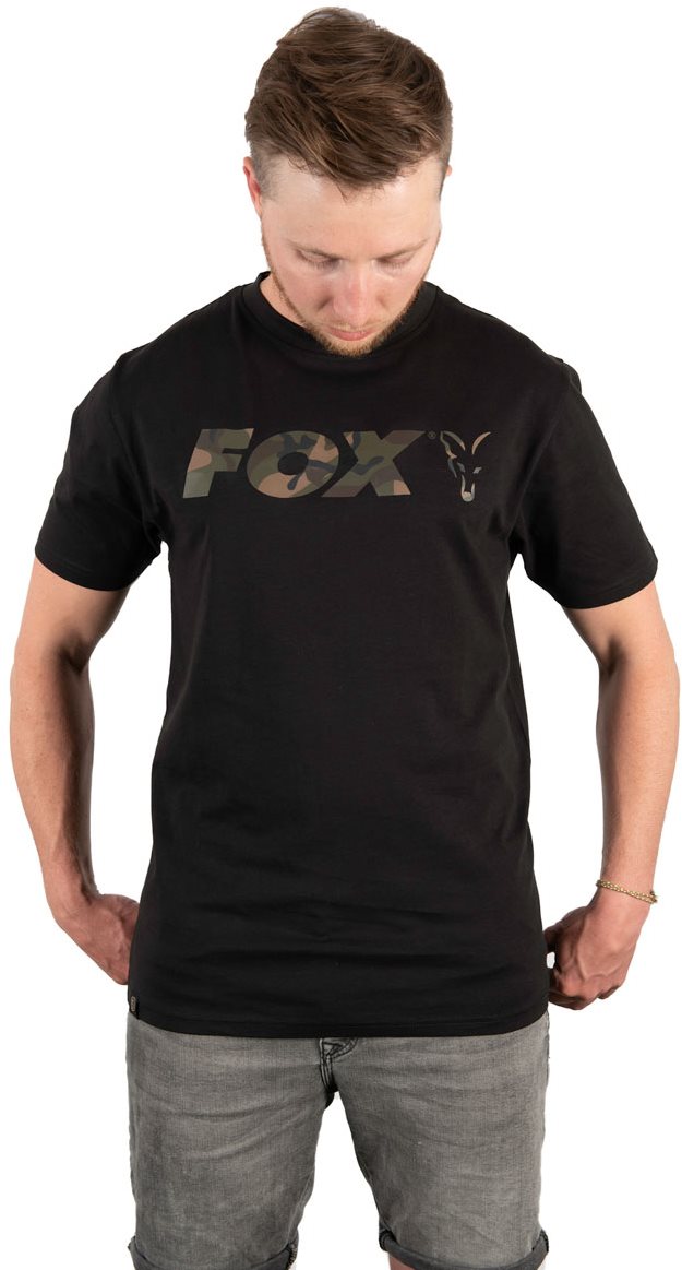 FOX Black/Camo Print T-Shirt veľkosť S Tričko