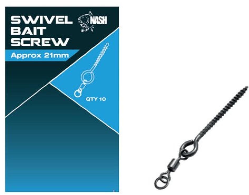 Nash Swivel Bait Screw 21 mm 10 ks Úchyt