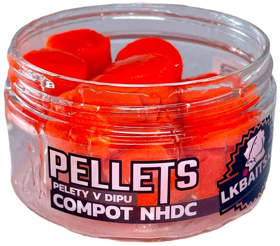 LK Baits Pelety v dipu Compot NHDC 12mm 60g Pelety