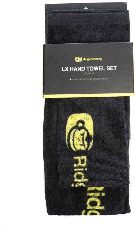 RidgeMonkey LX Hand Towel Set Black 2 ks Uterák