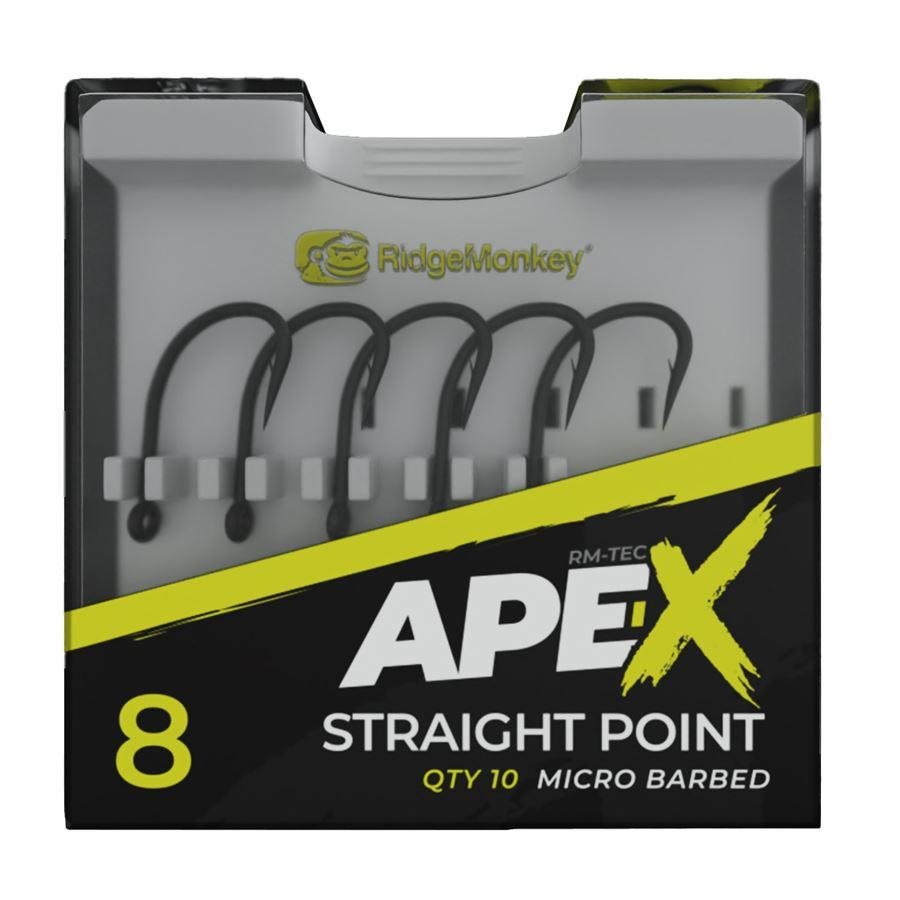 RidgeMonkey Ape-X Straight Point Barbed Veľkosť 6 10 ks Háčik na ryby