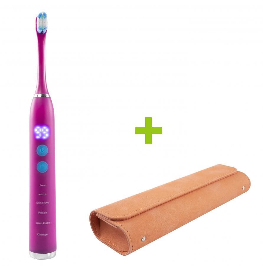 Sonická zubná kefka OXE Sonic T1 a puzdro ružová Elektrická zubná...